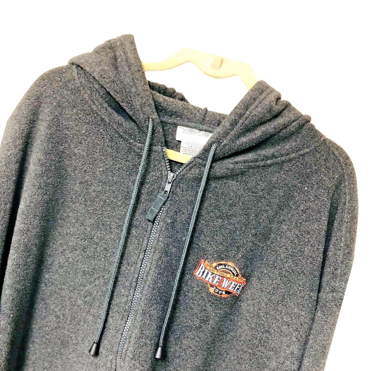 Vtg Mens Daytona Bike Week Fleece Hoodie Jacket Gray 2006 Motorcycle Moto Xxl 2x